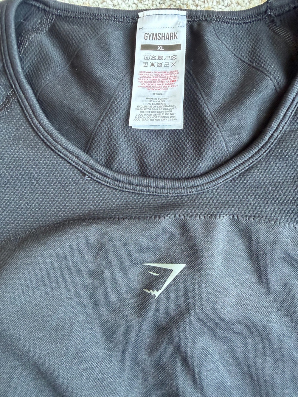 Gymshark Seamless Long Sleeve Crop Top Thumbhole Black XL Athletic Workout - Picture 5 of 9